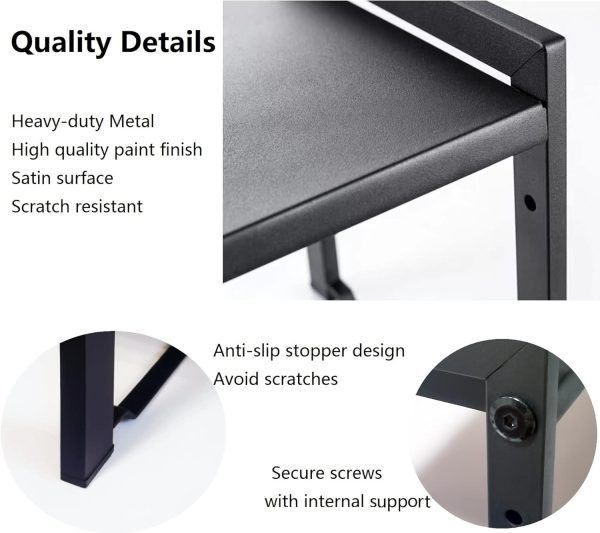 Expandable Cabinet Shelf Organizer 16-26" L Stackable Kitchen Counter Shelf Rack Sink Riser Countertop Storage Black (Normal 7.9”D) - Image 3