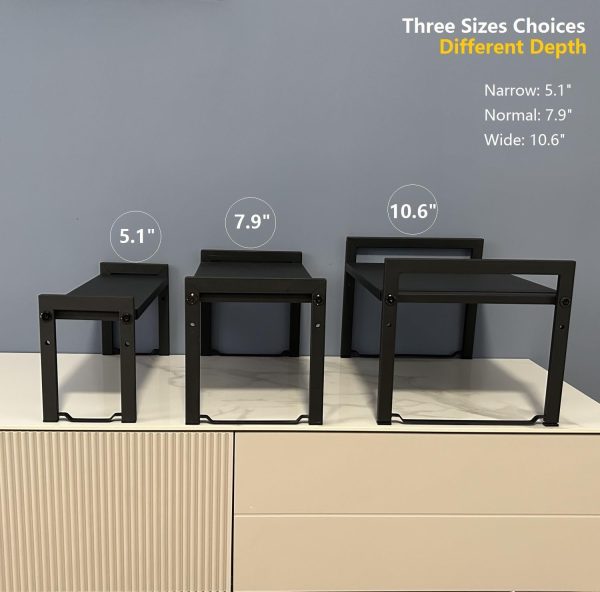 Expandable Cabinet Shelf Organizer 16-26" L Stackable Kitchen Counter Shelf Rack Sink Riser Countertop Storage Black (Normal 7.9”D) - Image 6