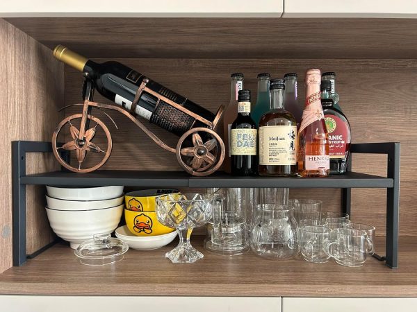 Expandable Cabinet Shelf Organizer 16-26" L Stackable Kitchen Counter Shelf Rack Sink Riser Countertop Storage Black (Normal 7.9”D) - Image 7