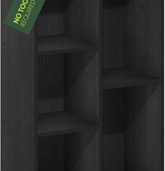 Furinno Luder 5-Cube No Tool Assembly Open Shelf, Blackwood