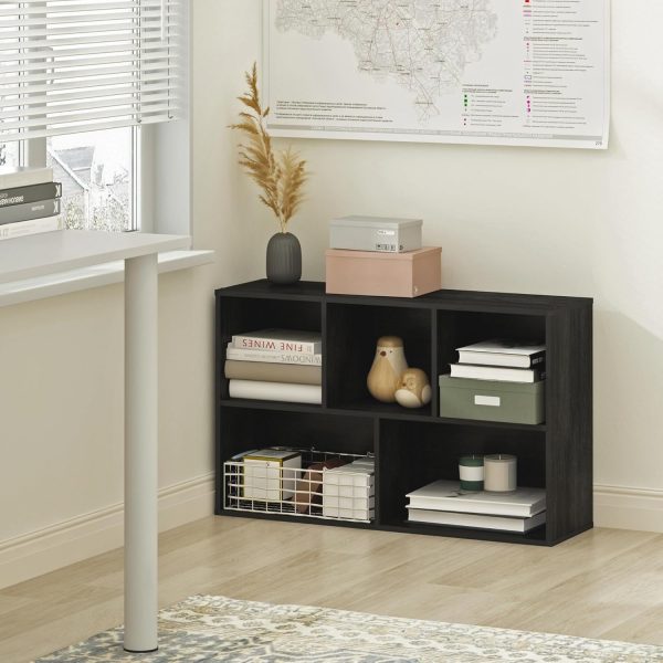 Furinno Luder 5-Cube No Tool Assembly Open Shelf, Blackwood - Image 2