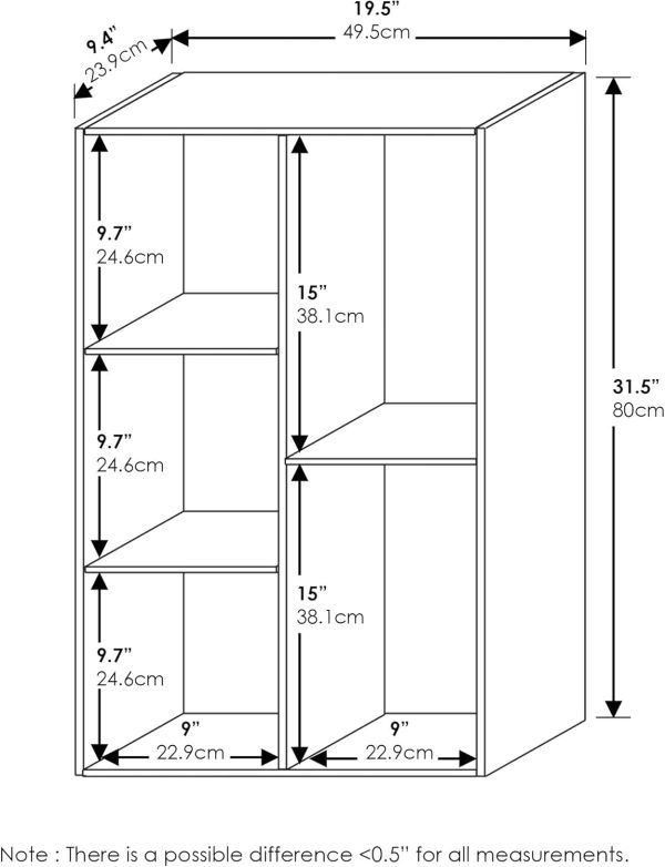 Furinno Luder 5-Cube No Tool Assembly Open Shelf, Blackwood - Image 3