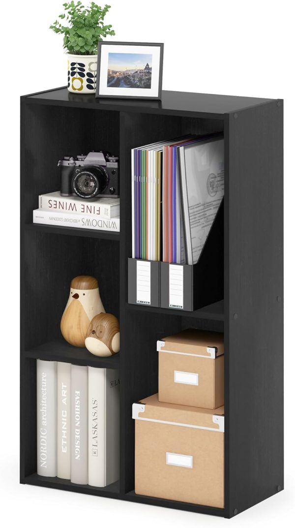 Furinno Luder 5-Cube No Tool Assembly Open Shelf, Blackwood - Image 4