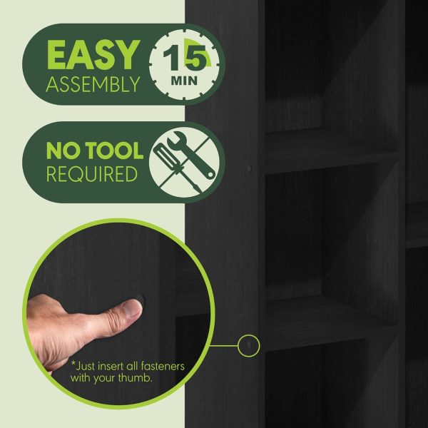 Furinno Luder 5-Cube No Tool Assembly Open Shelf, Blackwood - Image 5
