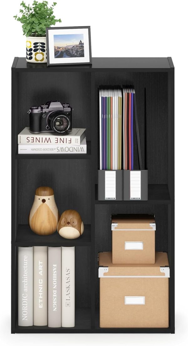Furinno Luder 5-Cube No Tool Assembly Open Shelf, Blackwood - Image 6