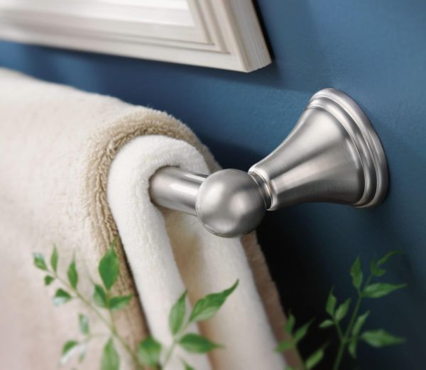 Moen Preston Collection Brushed Nickel 18-Inch Single Bathroom Towel Bar, DN8418BN - Image 3