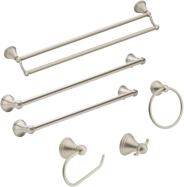 Moen Preston Collection Brushed Nickel 18-Inch Single Bathroom Towel Bar, DN8418BN - Image 4
